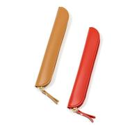 Kaizuca 2 pcs Astuccio per Penne in Pelle PU, Astuccio per Ppenne Stilografiche, con Cerniera, Fatto a Mano, Portatile, per Stilo, Penna a Sfera e Matite.