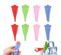 Kaizuca 8 Pezzi Stampi Per Ghiaccioli in Silicone, Stampi Per Gelati a Forma di Stella con Coperchio, Silicone Riutilizzabile al 100%, Senza Bpa, Per Stampi Per Ghiaccioli e Gelati Estivi Fai da Te