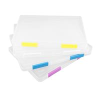 Kaizuca A4 Storage File Scatole (4 pack), Plastica Trasparente Scatola Portatile Archivio, Organizzare e Conservare Documenti, Opera d'Arte, Foto, Cancelleria e Hobby Strumenti