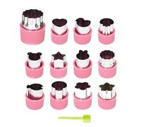 Kaizuca Set di 12 tagliabiscotti in acciaio inox, stampi da cucina con manico di sicurezza, forme per torte, frutta, biscotti, dolci, sushi, pane