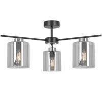 Kaja Luna lampada da soffitto 3x15 W nero-argento-grafite K-5526