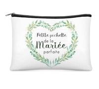 Kajaia Regalo di Matrimonio Pochette per il Trucco da Sposa Sacchetto Cosmetico Borsa da Toeletta Astuccio per Cosmetici con Cerniera Trousse da Viaggio per Addio al Nubilato (Foglie di Eucalipto)