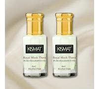 Kajal Olio profumato Kismet Royal Musk, olio profumato senza alcool per uomo e donna, adatto per l'uso quotidiano e occasioni speciali, 2 x 6 ml.