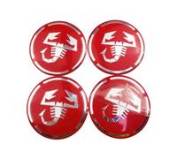 KAJAME 4 Pezzi Plastica ABS Auto Centro Coprimozzi Compatibile con per Fiat Punto Abarth 124 125 500 595 696 Stilo Ducato 56mm Coprimozzo Centro Copricerchi Tappi Decorazione Accessori,C-White
