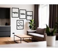 Kajaro - Set di Immagini per Soggiorno - Immagine in 4 Parti, Stampe Artistiche - Pannelli Decorazioni Moderne, Soggiorno, Camera da Letto Quadri da Parete - Enjoy, 1200x400, Immagini aggiuntive