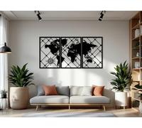 Kajaro - Set di Quadri Moderni Soggiorno - 3 Pezzi, Stampe d'Arte - 3 Pannelli Murali, Decorazione Moderna, Quadro Camera da Letto - Mappa del Mondo, 120x60cm