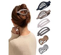 Kajeer 6 Mollette Capelli Donna - Mollettone Capelli Francese Donna Comode per Capelli Spessi o Sottili, Quotidiano, Sport (Toni marrone)