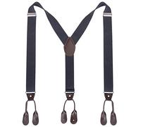 Kajeer Bretelle da uomo con bottoni e bretelle - Bretelle elastiche regolabili a forma di Y di 3,5 cm di larghezza (Grigio scuro)