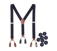 Kajeer Bretelle da Uomo in Ecopelle Marrone - Larghe 3,5 cm - Regolabili con 8 Asole Nere per Lavoro