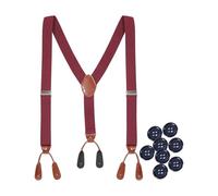 Kajeer Bretelle in Eco-pelle da Uomo 3,5 cm - Regolabili con 8 Asole Nere Marrone per Lavoro