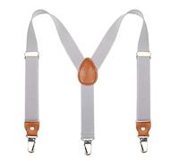 Kajeer Bretelle per bambini e bambine - Bretelle con clip elastiche regolabili sulla schiena (Grigio chiaro, 60 cm (7 mesi - 3 anni))