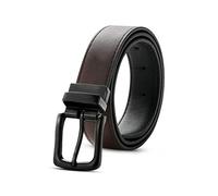 Kajeer Cintura reversibile per ragazzi - Cintura per bambini nera e marrone per jeans uniformi scolastiche, cintura in pelle PU larga 37 mm