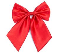 Kajeer Papillon Bowknot da ragazza da donna - Papillon fatto a mano in tinta unita pre-legato regolabile per accessorio per costume da donna (Rosso caldo)