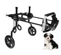 KAJILE Sedia a Cani Rotelle Regolabil,Carrello Animali,Formazione Riabilitazione Zampe Posteriori Deboli Cane con Handicap,Adatto Altezza Animale 20-25cm,Larghezza 10-13cm,Lunghezza 12-17cm,XXS-2