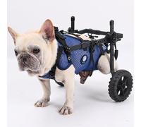KAJILE Sedia a Rotelle Pieghevole Regolabile 2 Ruote per Animali,Blu,M