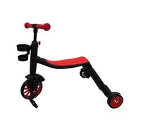 KAJILE Triciclo 7 in 1 per Bambini,Scooter per Interni ed Esterni,Bicicletta di Equilibrio,Bicicletta Multifunzionale con Manubrio a 3 Altezze,Rosso