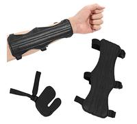kajkey® Protège-Bras de tir à l'arc avec Protection des Doigts, Protège-Bras de tir à l'arc réglable, Tir ¨¤ l'arc Garde-Bras,Protège-Doigts de Tir à l'arc pour Chasse, Ciblage, en Cuir avec