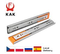 KAK 10" - 22" Guide per cassetti in acciaio inossidabile Binario per cassetti con chiusura ammortizzata Binario per cassetti a tre sezioni Hardware per mobili con rulli per mobili Normal 10inch 25cm
