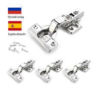 KAK 4PCS Cerniere Cerniera per porta dell'armadio idraulico in acciaio inossidabile Chiusura morbida Ammortizzatore Buffer Cerniera per armadio da cucina Hardware per porta Full Overlay