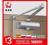 KAK Chiudiporta automatico 2 Buffer idraulico a molla Fermaporta regolabile Velocità di chiusura silenziosa per hardware per porte da 25 a 80 kg