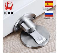 KAK Fermaporta magnetici Fermaporta in acciaio inossidabile 304 Supporti per porte nascoste Cattura pavimento Fermaporta senza chiodi Ferramenta per mobili silver
