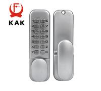 KAK Serratura per porta senza chiave in lega di zinco Serratura a combinazione meccanica Serratura per porta di sicurezza Serratura a codice per maniglia domestica Hardware per porta 3 colori Silver