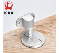 KAK Supporto per porta regolabile Fermaporta magnetico in acciaio inossidabile Adesivo senza perforazione Fermaporta impermeabile Ferramenta per porte per mobili Brush Silver