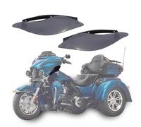 KAKABAS Deflettori d'aria laterali color fumo scuro compatibili con Harley Davidson Electra Glide Street Glide Trike 2014-2022, scudo laterale regolabile per carenatura moto, kit deflettori d'aria, 2