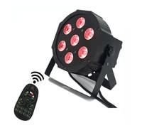 KAKAK Luce della fase del LED, Controllo wireless 7x18W LED Flat Par Light 6in1 LED DJ Wash Light Stage DMX Light Lampada 6/10 canali(Black_7x18W RGBWA UV)