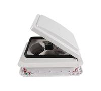 KAKAK Ventola di scarico con coperchio bianco, 11 pollici, 12 V, riduzione del rumore, con rete in acciaio inox, per camper e roulotte per modifica camper (0100719)