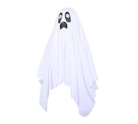 KAKAKE Costume da Poncho da Fantasma Bianco Mantello da Fantasma Cosplay Horror per Spettacoli Teatrali, Materiale in Nylon Leggero per Feste a Tema (Grande)