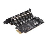 KAKAKE Scheda di espansione da PCIE a USB3.2, Ampia compatibilità Scheda di espansione PCIE a 7 Porte Facile Accesso Alimentazione Stabile per unità CD Dvd