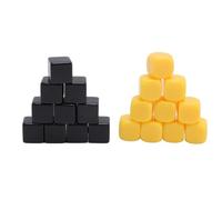 KAKAKE Set di Dadi Vuoti da 16 Mm per Giochi da Tavolo, creatività Fai-da-te con Dadi in Plastica Neri e Gialli, Sensazione Al Tatto più Morbida e Consistenza Delicata Migliore Interazione di Gioco