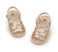 KaKaKiKi Mary Jane - Scarpe basse da bambina, con fiocco, antiscivolo, per primi passi, A-oro, 0-6 mesi