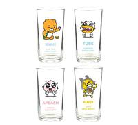 Kakao Ryan Soju Bicchiere da birra somek somac Ryan Apeach Muzi Tube coreano bicchieri da birra alcolici, set di 4, bianco