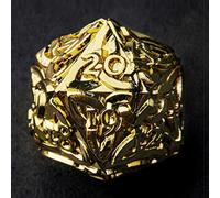 KakapopoTCG Endless Salvation (oro brillante) Contatore della vita D20 Dadi in metallo massiccio extra large per MTG Magic The Gathering EDH Commander Conto alla rovescia con dadi celtici