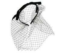KAKASEA Velo vintage fascia per capelli per eventi a tema anni '20 che migliora il vestito da festa in rete francese velo Hairhoop per feste in maschera Teaparty