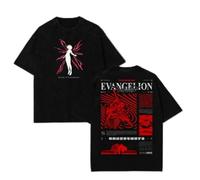 kakazoomm store Anime Eva Evangelion EVA-01 Maglietta Hipster Magliette Maniche Corte Y2K Basic Tops Estate Cotone O-Neck Vestiti Oversize