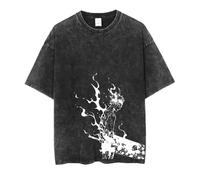 kakazoomm store Black Asta Clover T-Shirt Unisex Anime Stampato Casual Girocollo Manica Corta Vintage Harajuku Top Asta Tee