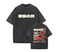 kakazoomm store Magliette lavate Initial Racing Cars D Magliette a Maniche Corte con Grafica Fujiwara Takumi Pullover Lavato con Acido Fujiwara Tofu Shop Top Vintage