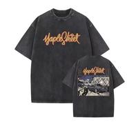kakazoomm store Magliette lavate Initial Racing Cars D Magliette a Maniche Corte con Grafica Fujiwara Takumi Pullover Lavato con Acido Fujiwara Tofu Shop Top Vintage
