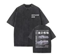 kakazoomm store Magliette lavate Initial Racing Cars D Magliette a Maniche Corte con Grafica Fujiwara Takumi Pullover Lavato con Acido Fujiwara Tofu Shop Top Vintage