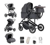 Kakbgee 3 in 1 Passeggino Combinato, Passeggino per Bambini con ECE R129 Seggiolino Auto, Telaio in Alluminio ad alto Campo visivo Passeggino (22KG, 0-4 Anni)