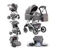 Kakbgee 3 in 1 Passeggino per Bambini, Passeggino Combinato, Carrozzina Pieghevole a Un Clic, Baby Buggy, Carrozza e Sedile Auto con Zanzariera, High Vision Carrozzina per Neonati(22KG, 0-4 Anni)