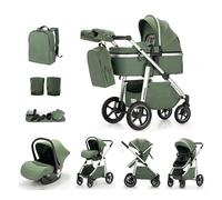 Kakbgee 3 in 1 Passeggino per Bambini, Passeggino Combinato, Manico Regolabile in Altezza, Baby Buggy, Carrozza e Sedile Auto con Zanzariera, High Vision Telaio in Alluminio per Neonati(0-4 Anni 22KG)