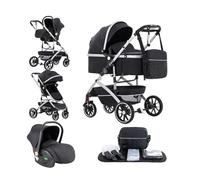 Kakbgee 3 in 1 Passeggino per Bambini, Passeggino Combinato, Passeggino Pieghevole a Un Clic, Baby Buggy, Carrozza e Sedile Auto con Zanzariera, High Vision Passeggino per Neonati(22KG, 0-4 Anni)