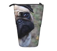 KAKETE Astuccio per matite Astuccio telescopico stampato con cane carlino Portapenne in piedi Cancelleria per organizzare astuccio con cerniera