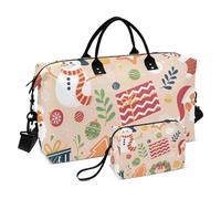 Kaki Merry Christmas Party Travel Duffel Bags Overnight Carry On Tote e Bagagli Grande Borsa da Palestra con Cinghia Regolabile per Palestra Pieghevole, kaki Buon Natale festa, 1 size