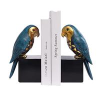 Kakizzy Fermalibri per pappagallo, fermalibri decorativi vintage moderni fermalibri in resina antiscivolo, fermalibri per libri, librerie, decorazioni per libri, libri, per stanze dei bambini, blu e oro