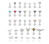Kakonia Medusa Lip Piercing Gioielli 16G In Acciaio Inox 6mm 8mm 10mm Labbro Anelli per Le Donne Degli Uomini Labret Naso Borchie Ape Tragus Helix D'argento 6MM